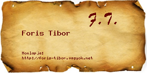 Foris Tibor névjegykártya